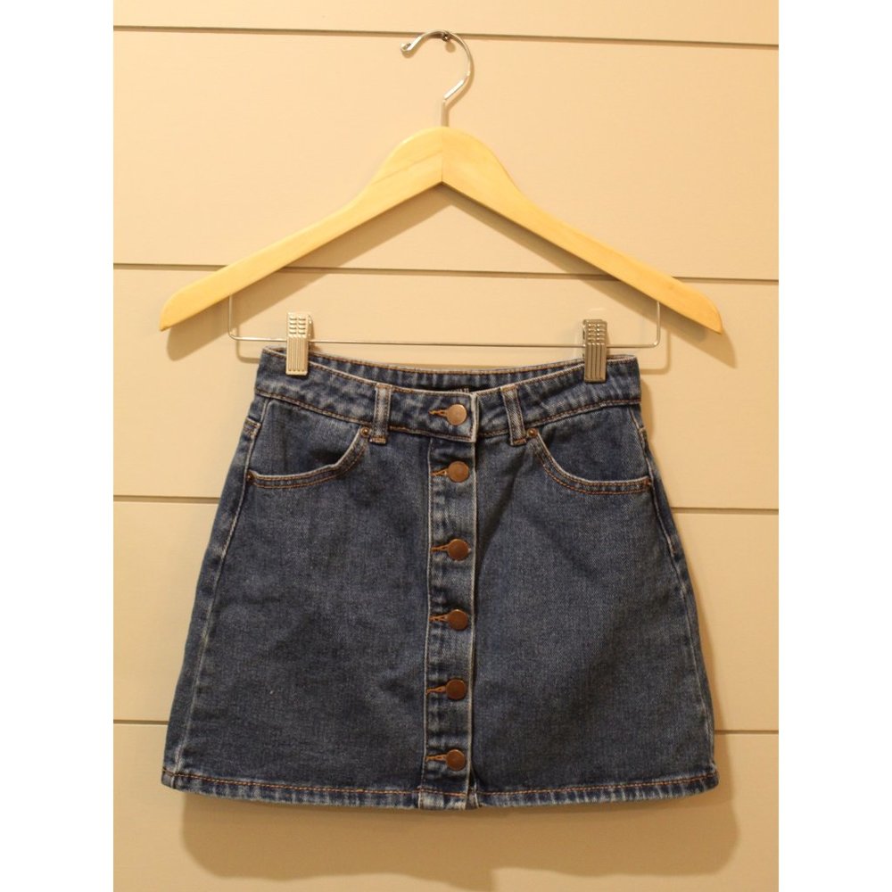 Jean Denim Button Up Skirt